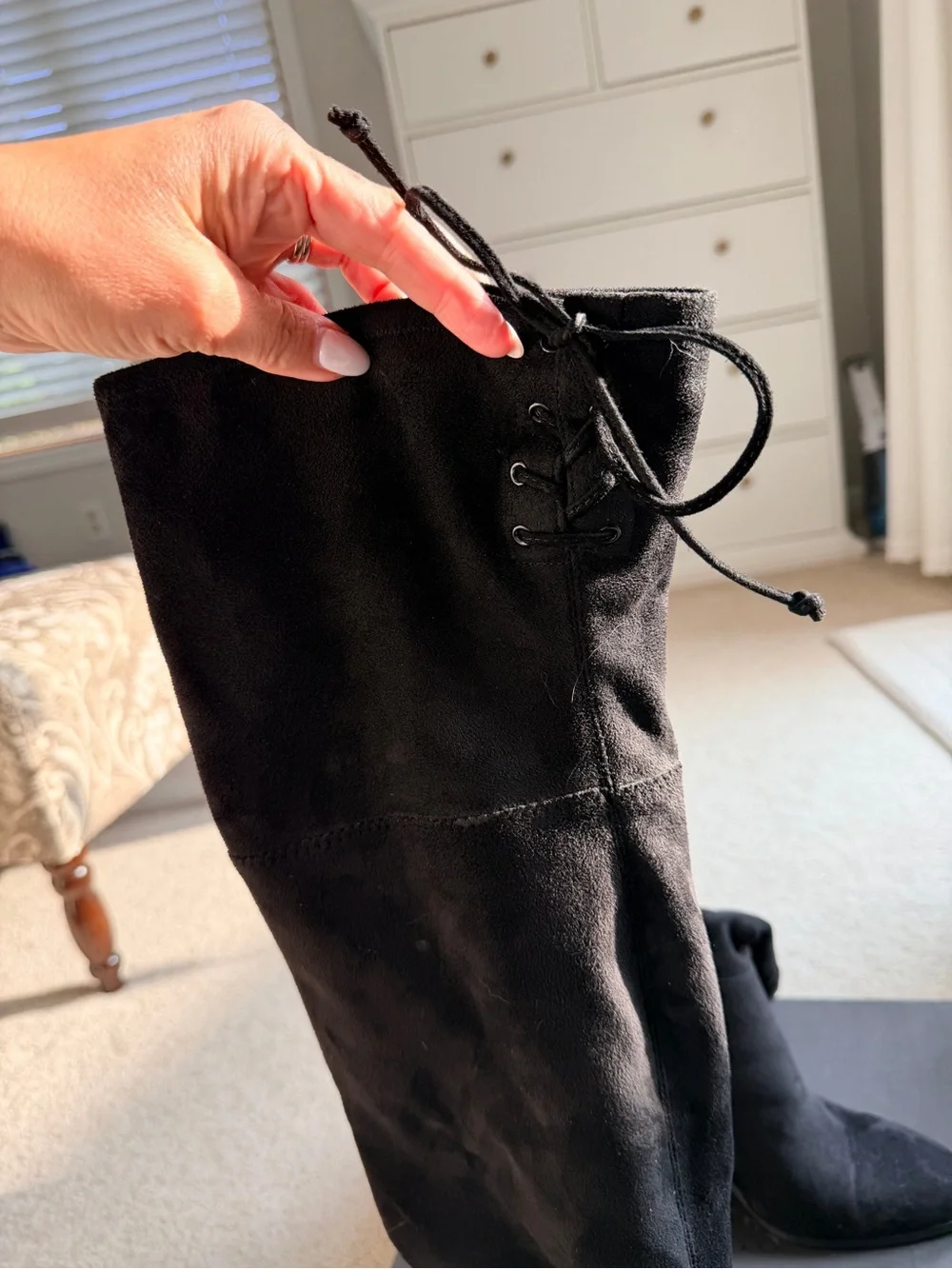 Vince Camuto Black Over-the-Knee Block Heel Boots